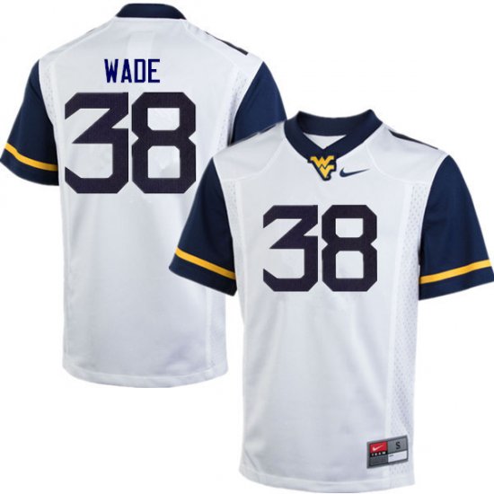 Men's West Virginia Mountaineers NCAA #38 Devan Wade White Authentic Nike Stitched College Football Jersey VL15A67HZ